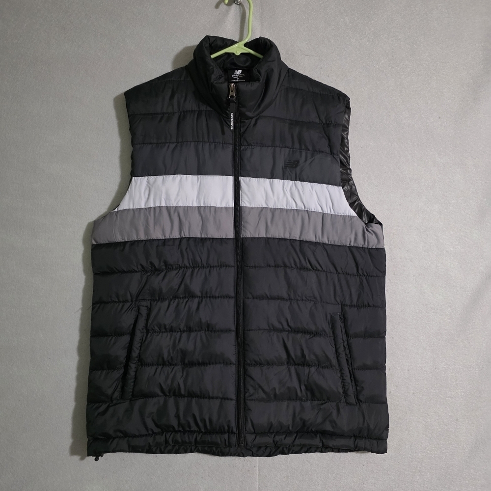 New Balance Mens Colorblock Puffer Tech Vest Water/Wind Resistant Size Medium
